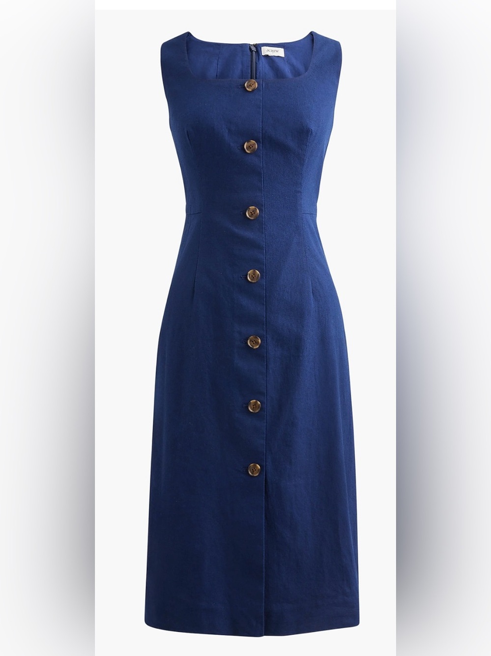 J.Crew Linen-Cotton Blend Button-Front Midi Dress. Original retail price $148.